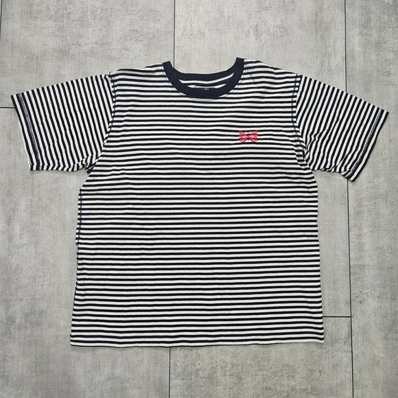 Needles Other - Needles Japan Striped T-Shirt Butterfly Logo EJ228 Mens Size S Black White
